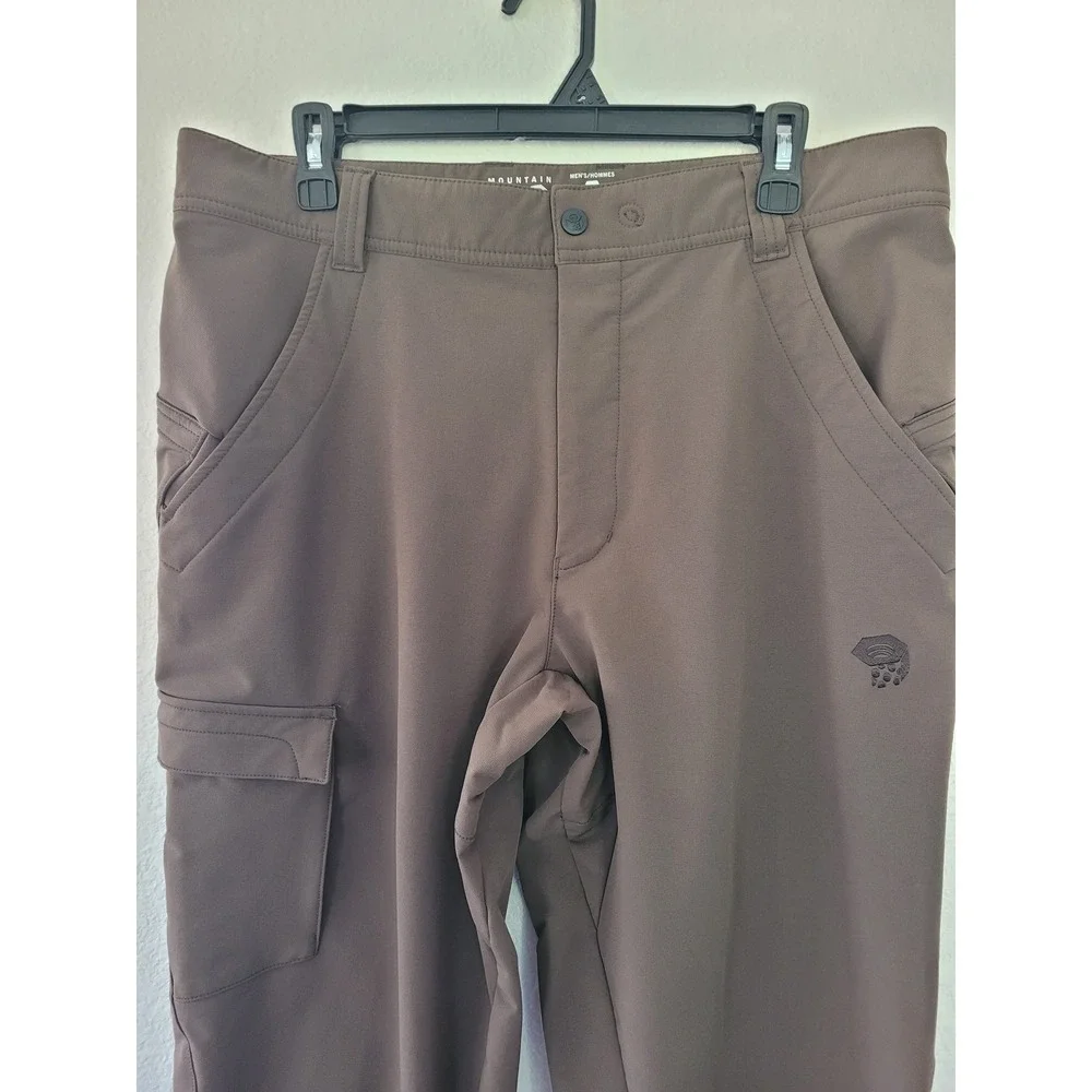Mountain Hardwear Mens Brown Softshell Cargo Hiking Pants Large 36x31 #24